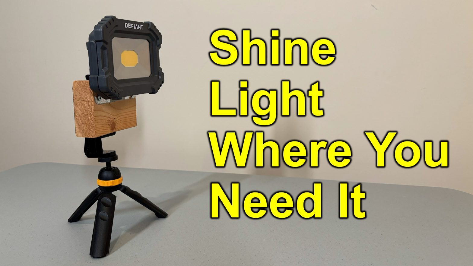 Mount your LED Rechargeable Work Light on a Tripod; Direct the light where you need it